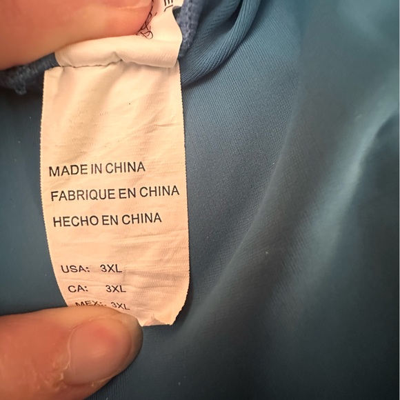 Cocoship retro blue with polka dot Swim suit/dress with attached shorts - Picture 4 of 5